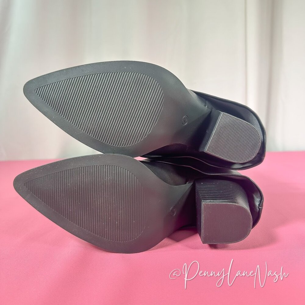 Steve Madden Lark Black Pointed Toe Ankle Booties Size 7.5M NEW - Picture 12 of 14